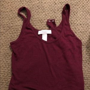 Burgundy ribbed bodysuit